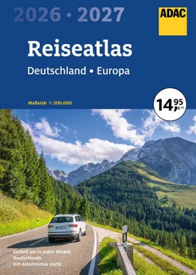 Produktbild von ADAC Reiseatlas 2026/2027 Deutschland 1:200.000, Europa 1:4,5 Mio.