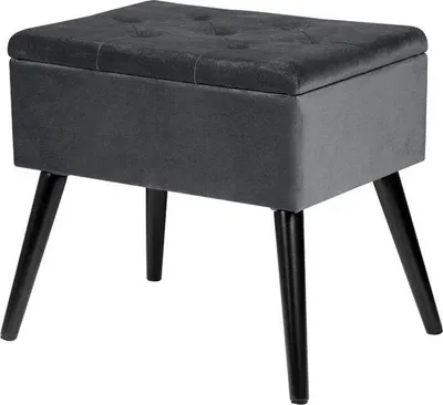 Immagine prodotto di Panca imbottita grigia con vano portaoggetti 50x35x45 cm