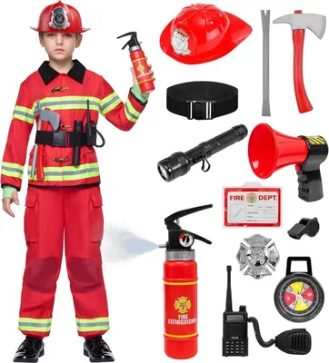 Zdjęcie produktu dla Dziecięcy kostium strażaka z gaśnicą na Halloween 3T-10T