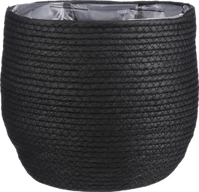 Obrázek produktu pro Slídové dekorace Jorck Koš na rostliny - V24 x Ø26 cm - papír - černý
