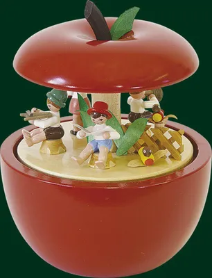 Produktbild von Spieldose Kinderkonzert im Apfel Höhe= 14cm NEU