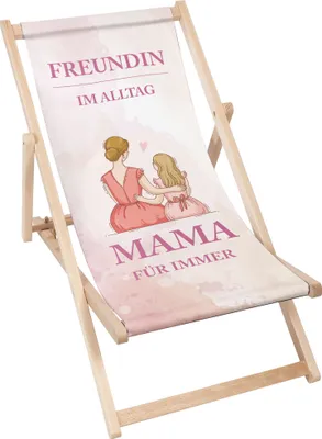 Produktbild von Dreamroots Liegestuhl klappbar Holz, bis zu 130 kg, Sonnenliege klappbar mit 3-stufiger Neigungsregulierung der Rückenlehne, Freundin im Alltag. Mama