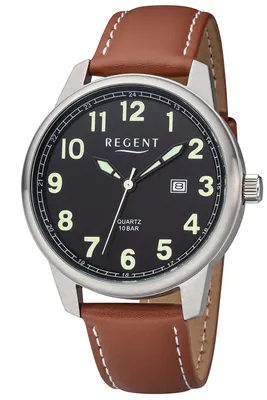 Produktbild von Regent Herrenarmbanduhr F1239 Leder
