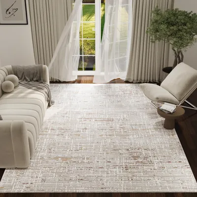 Produktbild von Tapiso Teppich TREND Modern Beige Grau Schlafzimmer Wohnzimmer 160 x 230 cm
