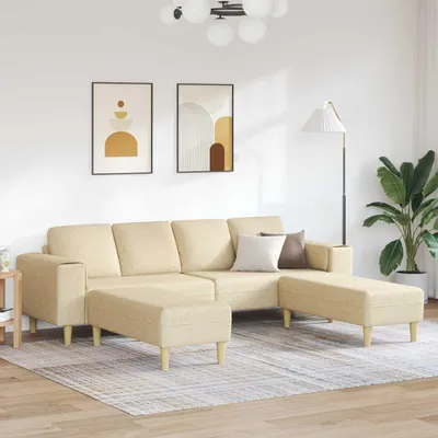 Obrázek produktu pro vidaXL Pohovka do obývacího pokoje, 3 kusy, krémová barva, materiál: polyester