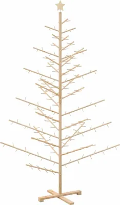 Obrázek produktu pro vidaXL Dřevěný vánoční stromek, přírodní, 210 cm, masivní borové dřevo