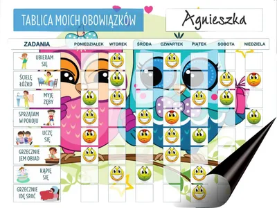 Produktbild von Magnetische Aufgabentafel für den Kühlschrank. Kinderplaner + Smileys.