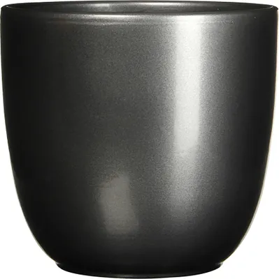 Produktbild von Blumenübertopf "Tusca" aus Keramik H 18,5 cm – Ø 19,5 cm Anthrazit - Übertopf Keramik Blumentopf Pflanztopf