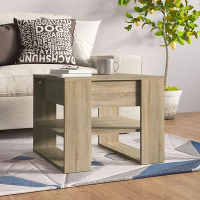 Immagine prodotto di Tavolino in rovere Sonoma 55,5x55x45 cm Materiale a base di legno