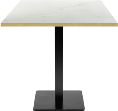 Produktbild von Tisch 70 x 70 cm – Modell Mailand aus Paros-Marmor mit Messingkanten