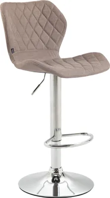 Produktbild von TPFLiving Barhocker Cora Gestell Metall in Chromoptik Stoff Taupe