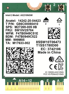 Immagine prodotto di Scheda WLAN M.2 Podazz AX210NGW, Wi-Fi 6E, 5400 Mbit/s, Bluetooth 5.3