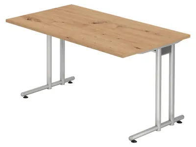 Zdjęcie produktu dla Biurko z serii "N" firmy bümö, wykończenie: imitacja dębu, wymiary: 140 x 80 cm