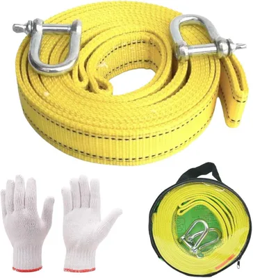 Imagen del producto de Cuerda de remolque de nylon, 5 metros, con guantes, para automóviles y vehículos todoterreno