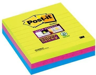 Zdjęcie produktu dla karteczki samoprzylepne 3M Post-it Super Sticky Notes Neon, 100x100 mm
