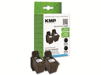 Produktbild von KMP H29D, Schwarz, Tinte auf Pigmentbasis, 2 Stück(e), Multipack
