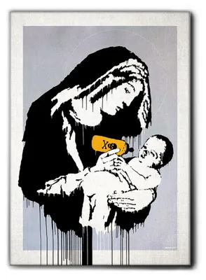 Produktbild von Banksy - Jungfrau Maria - 100L x 140B cm - Premium Loom Canvas mit hoher Dicke