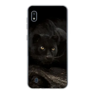 Produktbild von MuchoWow® Handyhülle Schutzhülle Hülle für Samsung Galaxy A10 Panther - Wald - Augen Silikon Softcase Handy Hülle - Schutzhülle