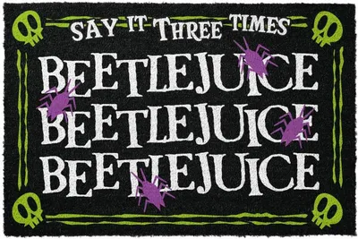Image de Inny, 60x40cm Beetlejuice paillasson Halloween décoratif & antidérapant, noir