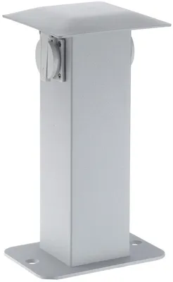 Produktbild von MCJ Gartensäule Steckdosensäule Outdoor Garten silber 2 Steckdosen