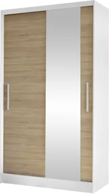 Produktbild von MIRJAN24 Schiebetürenschrank Costa VI, Kleiderschrank, Stilvoll Schlafzimmer Garderobenschrank (Farbe: Weiß / Sonoma Eiche)