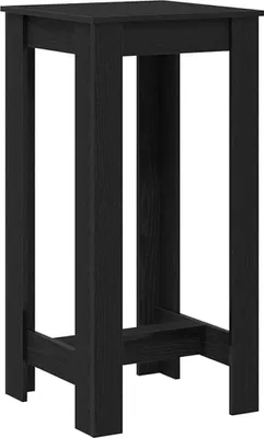 A black bar table on a white background.