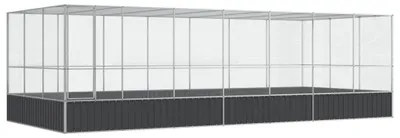 Zdjęcie produktu dla vidaXL Woliera z nadstawką srebrna 725x307x212 cm stalowa