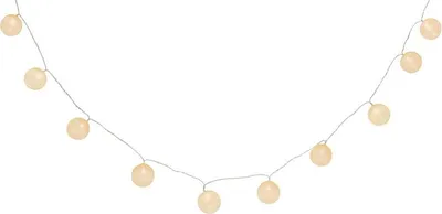 Obrázek produktu pro Reťaz MagicHome Bavlna Balls White, 10x LED teplá biela, PE/bavlna, 2xAA, jednoduché svietenie, osvetlenie, L-1,35 m