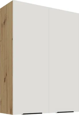 Obrázek produktu pro Vysoká horní kuchyňská skříňka LUNARA - šířka 80 cm, bílá / dub artisan