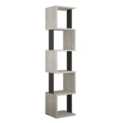 Produktbild von DECORTIE Piri Modernes Bücherregal Display Unit, Altweiß- Anthrazit, 35 x 30 x 161 cm