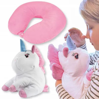 Produktbild von SOXO Kinder Reisekissen Einhorn Stofftier für Kinder