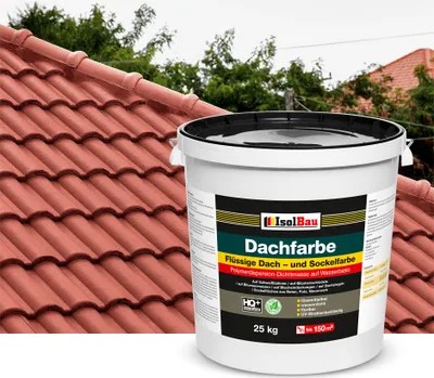 Produktbild von Isolbau Dachfarbe Rustikalrot 25 kg Sockelfarbe Fassadenfarbe Dachbeschichtung RAL Farbe