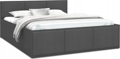 Produktbild von Bett mit Lattenrost Jugendbett Doppelbett  180x200 grau-grau ohne Matratze