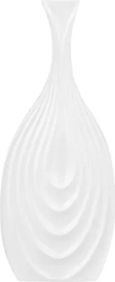 Produktbild von BELIANI Dekovase Weiß 12 x 39 cm Keramik Pflegeleicht Wohnartikel Unregelmässige Form Modern