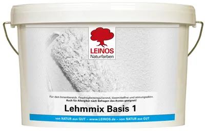 Produktbild von LEINOS Lehmmix 5 l für Wände innen, Mixfarbe, matt, feuchteregulierend