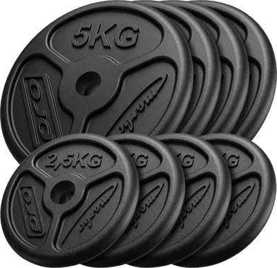 Obrázek produktu pro Marbo Sport 30 kg sada litinových závaží s otvorem ø30/31 mm / 4 x 5 kg + 4 x 2,5 kg