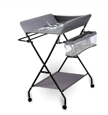 Produktbild von Klappbare Wickelkommode mit Wickelauflage, Mobile Wickeltisch Höhenverstellbar Tragbarer Wickelkombi Klappwickeltisch Reisewickelkommode bis 25kg