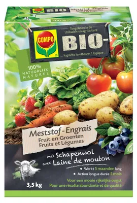 Produktbild von Kompostdünger für Obst & Gemüse - 3,5 kg - organisch - Ideal zur Anwendung im Gemüsegarten - Mit 50% Schafwolle