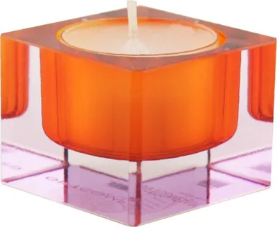 Image de Gift-Company Porte-bougie à chauffe-plat Sari Verre cristal violet/orange H env. 4 cm