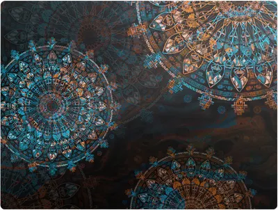 Produktbild von Geometrische Mandalas – Bodenschutzmatte – Stuhlunterlage 120x90 cm – Rutschfest – Hartbodenmatte