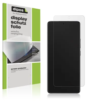 Product packaging and a screen protector on a smartphone.