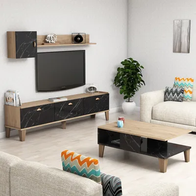 Produktbild von Skye Decor, Sumer- Sumer G5030BMS, Eiche, Wohnzimmer, 44,8x178x34,6 cm, 100% Melaminbeschichtete Partikelplatte