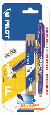 Image de Stylo à bille Frixion Pilot 0,5 bleu + 3 recharges en blister