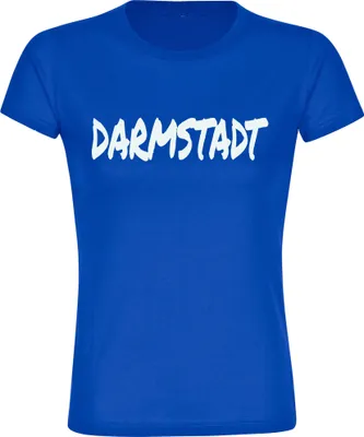 Produktbild von multifanshop Damen T-Shirt - Darmstadt - Textmarker, blau, Größe 3XL