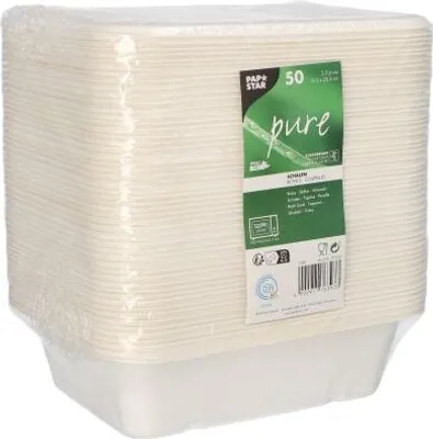 Produktbild von 300 Schalen, Zuckerrohr "pure" ungeteilt 5,6 cm x 15,3 cm x 20,3 cm weiss