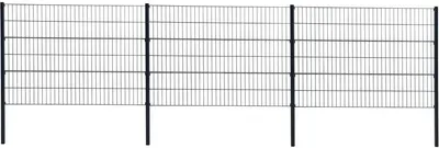 Produktbild von Doppelstabmattenzaun Gitterzaun Drahtgitter 120cm RAL 7016 Gartenzaun Stabmatten