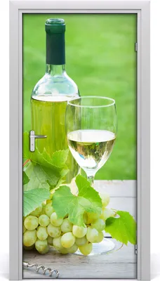 Produktbild von Tulup Türaufkleber 95x205 cm Dekorative Aufkleber Selbstklebend Wasserdichte Tapete Abnehmbar Schlafzimmer Wohnzimmer Wohnkultur - Trauben und Wein