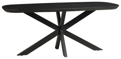 Produktbild von Dorrio Esstisch dänisch oval 220 x 100 cm Eiche Schwarz mit Schweizer Kante