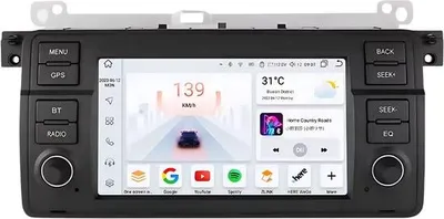 Zdjęcie produktu dla Radio samochodowe z Bluetooth i CarPlay dla BMW E46 M3 318/320/325/330/335 i Rover 75 – kompatybilne z Apple i Android – system stereo z systemem nawigacyjnym – 6 GB RAM, 64 GB pamięci