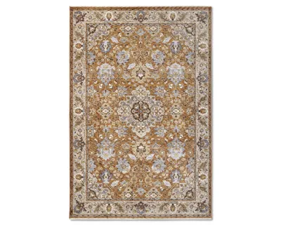 Zdjęcie produktu dla Dywan tradycyjny do salonu 120x170cm, klasyczny wzór pomarańczowo kremowy